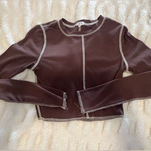 Garage brown cropped longsleeve